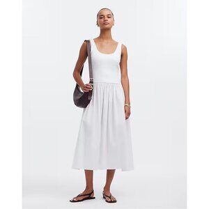 Madewell Drop-Waist Tank Midi Dress Women's Size Small Lighthouse White NWT!